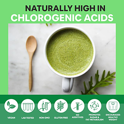 Carbamide Forte Organic Green Coffee Beans Powder - Supports Weight Management, Lowers Blood Sugar, 200 g  