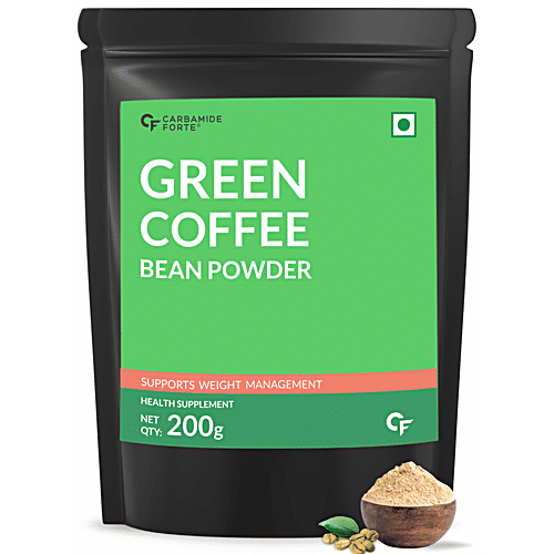Carbamide Forte Organic Green Coffee Beans Powder - Supports Weight Management, Lowers Blood Sugar, 200 g  
