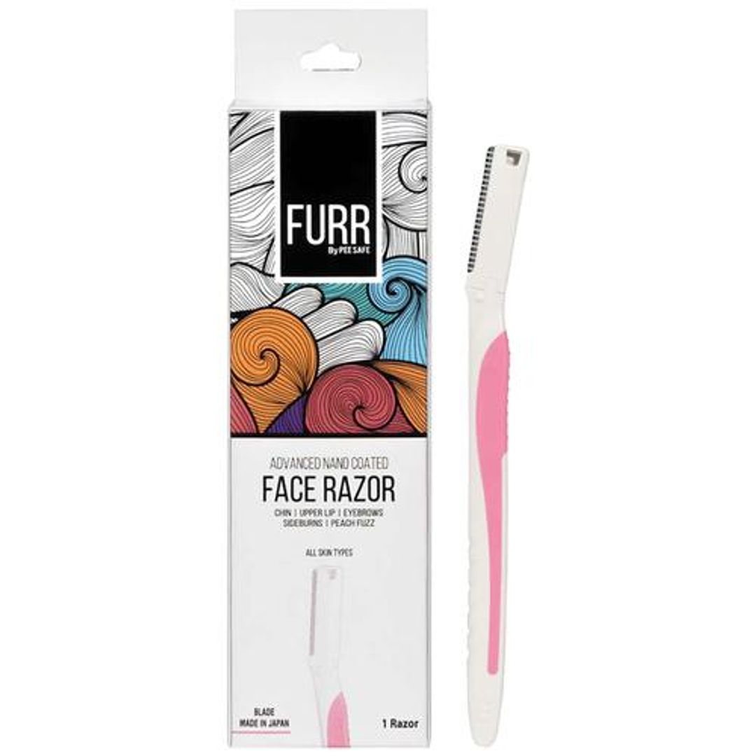 Furr By Pee Safe Face Razor - Advanced Nano Coated, No Side Burns, For All Skin Types, 1 pc 