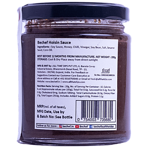Bechef Hoisin Sauce - Slow Simmered With Rich Umami Flavours, Classic Chinese, Original Recipe, 200 g  