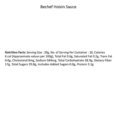 Bechef Hoisin Sauce - Slow Simmered With Rich Umami Flavours, Classic Chinese, Original Recipe, 200 g  