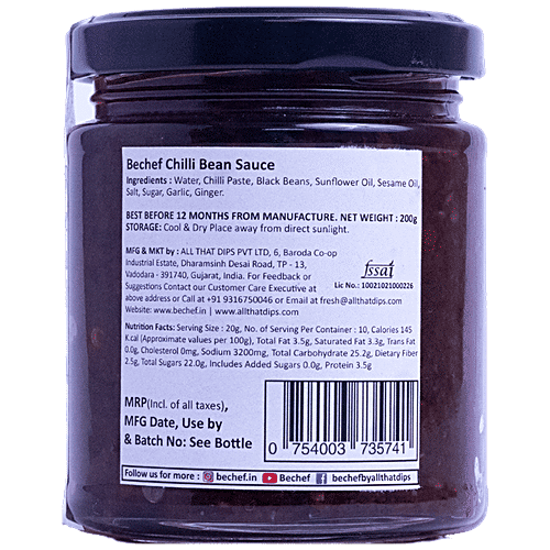 Bechef Chilli Bean Sauce - Vegan Classic, Chinese Sauce, Bold Flavours, Original Recipe, 200 g  