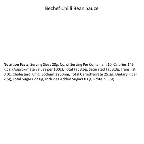 Bechef Chilli Bean Sauce - Vegan Classic, Chinese Sauce, Bold Flavours, Original Recipe, 200 g  