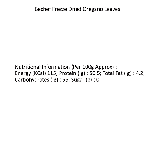 Bechef Oregano Leaves - Enhances Taste & Flavour, Premium Quality, 50 g  