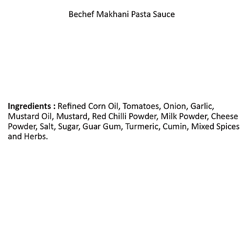 Bechef Makhani Pasta & Sandwich Sauce - Curry Style, Enhances Taste & Flavour, Premium Quality, 350 g  