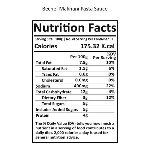 Bechef Makhani Pasta & Sandwich Sauce - Curry Style, Enhances Taste & Flavour, Premium Quality, 350 g  