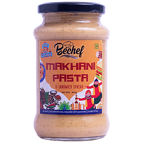 Bechef Makhani Pasta & Sandwich Sauce - Curry Style, Enhances Taste & Flavour, Premium Quality, 350 g  