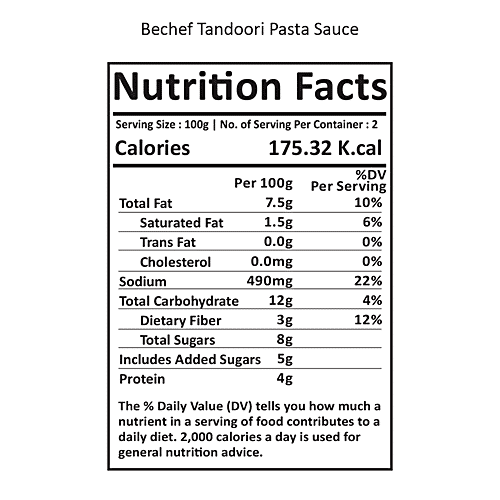 Bechef Tandoori Pasta & Sandwich Sauce - Curry Style, Enhances Taste & Flavour, Premium Quality, 350 g  
