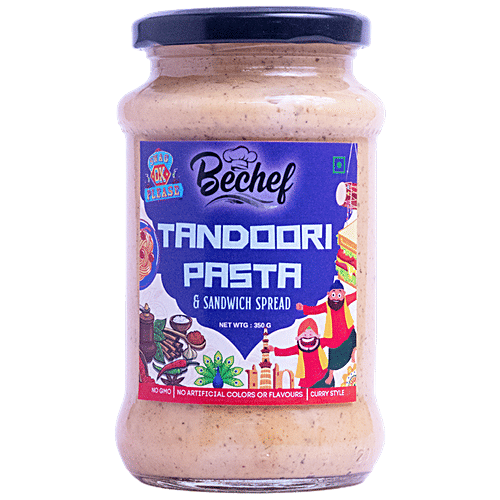 Bechef Tandoori Pasta & Sandwich Sauce - Curry Style, Enhances Taste & Flavour, Premium Quality, 350 g  