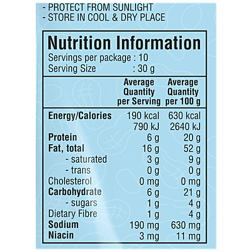 JABSONS Roasted Unsalted Peanuts - Protein Rich, No Artificial Colours, Traditional Flavour, 320 g  