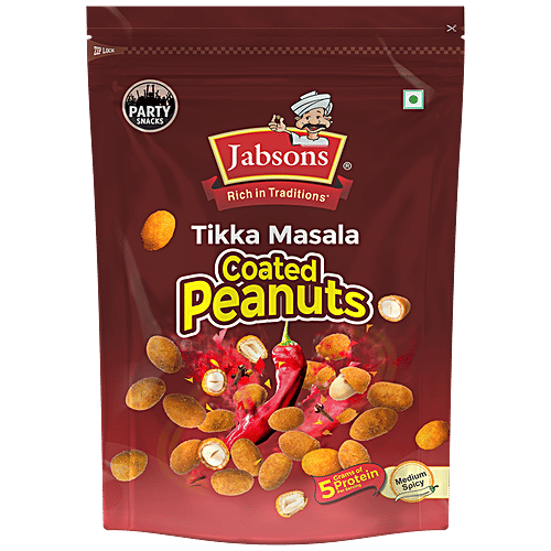 JABSONS Tikka Masala Coated Peanuts - Medium Spicy, 400 g  