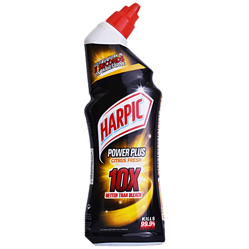 Harpic Power Plus Citrus Fresh - Better Than Bleach, Kills 99.9%, Acts On Limescale, 680 ml