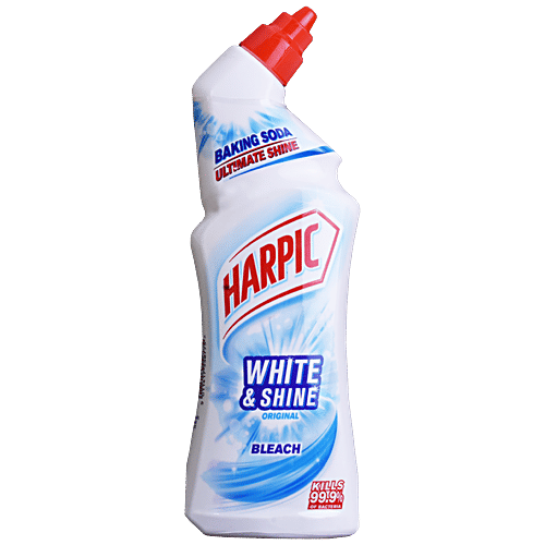 Harpic White & Shine Original Bleach - Baking Soda Ultimate Shine, Kills 99.9% Bacteria, 750 ml  