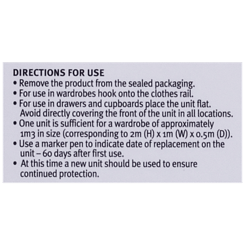 Buy Zero In Clothes Moth Killer Hanging Unit Effective & LongLasting, Place In Cupboard