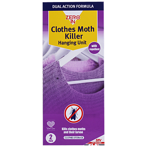 Buy Zero In Clothes Moth Killer Hanging Unit Effective & LongLasting, Place In Cupboard