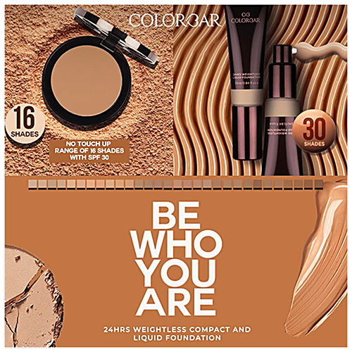 ColorBar 24 Hrs Wear Weightless Powder Foundation - Sweat-Proof Formula, Makes Complexion Even-Toned, 9.5 g PF 05 