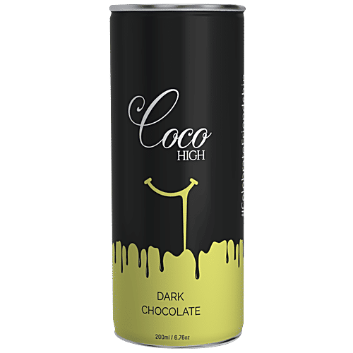 Coco High Dark Chocolate Drink - Ready To Serve, Rich & Smooth, 200 ml Can 
