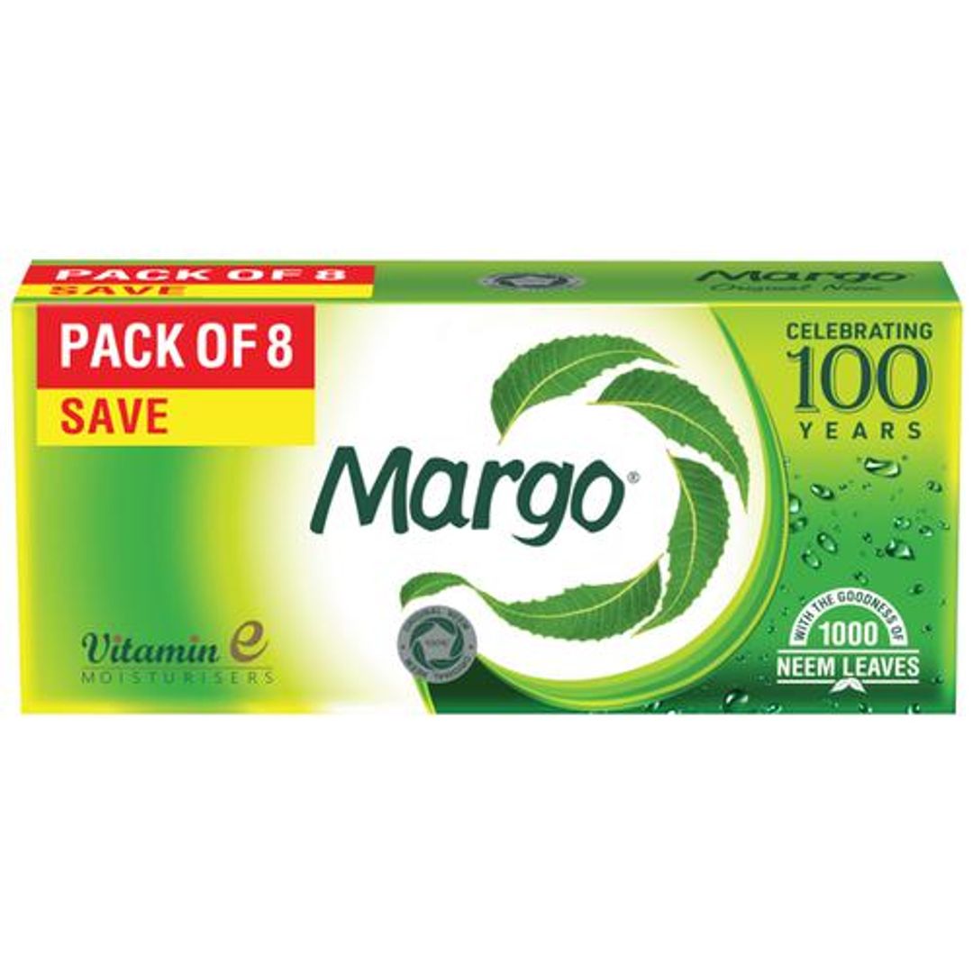 Margo Original Neem Soap, With Goodness of 1000 Neem Leaves, 125 g (Pack of 8)