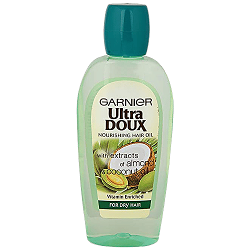Garnier Ultra Doux Nourishing Hair Oil - With Extracts Of Almond & Coconut Oil, For Dry Hair, 200 ml  