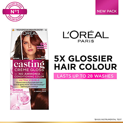 L'Oreal Paris Casting Creme Gloss - No Ammonia, Ultra Visible Hair Colour, Optimal Grey Coverage, 3 pcs (87.5 g+72 ml)
