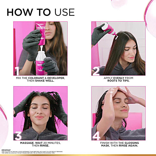 L'Oreal Paris Casting Creme Gloss - No Ammonia, Ultra Visible Hair Colour, Optimal Grey Coverage, 3 pcs (100 g + 60 ml)