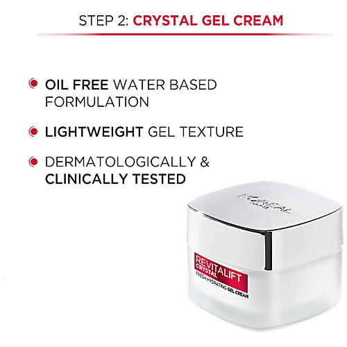 L'Oreal Paris Revitalift Crystal Salicylic Acid Skincare Regime Combo - Micro-Essence Smoothing Serum, Gel Cream, Mildly Exfoliates The Pores & Renews Skin, 2 pcs (Serum, 65 ml + Gel Cream, 15 ml) 