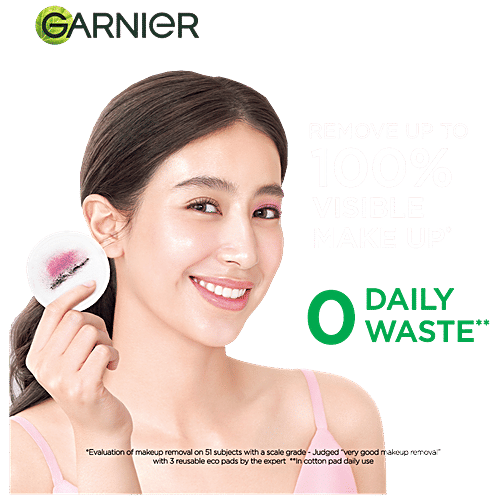 Garnier Skin Active - Micellar Reusable Eco Pads, Pure Cotton Pads, One Swipe Makeup Remover, Removes Makeup Gently, 3 pcs  