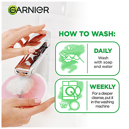 Garnier Skin Active - Micellar Reusable Eco Pads, Pure Cotton Pads, One Swipe Makeup Remover, Removes Makeup Gently, 3 pcs  