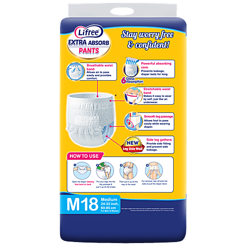 Buy Lifree Extra Absorb Pants Size Medium 18, Highly Absorbent Adult