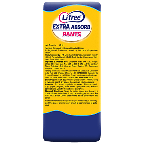 Buy Lifree Extra Absorb Pants Size Medium 18, Highly Absorbent Adult