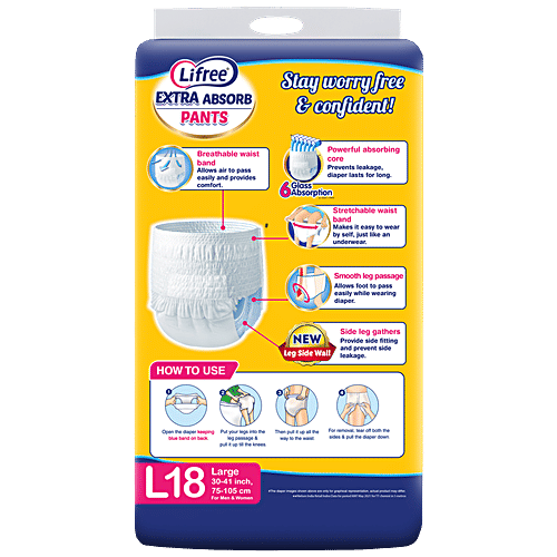 Buy Lifree Extra Absorb Pants Size Large 18, Highly Absorbent Adult