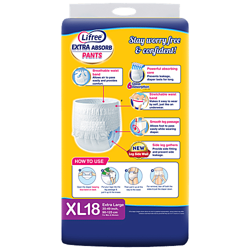 Buy Lifree Extra Absorb Pants Size XL 18, Highly Absorbent Adult