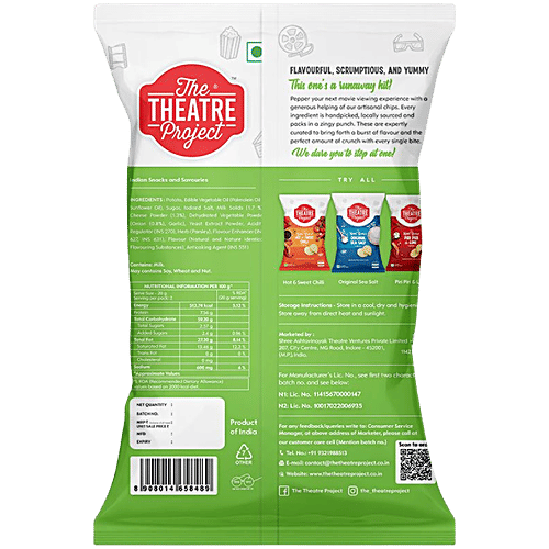 The Theatre Project Kettle Cooked Potato Chips - Sour Cream & Onion, 42 g Gourmet Potato Chips, Handcrafted