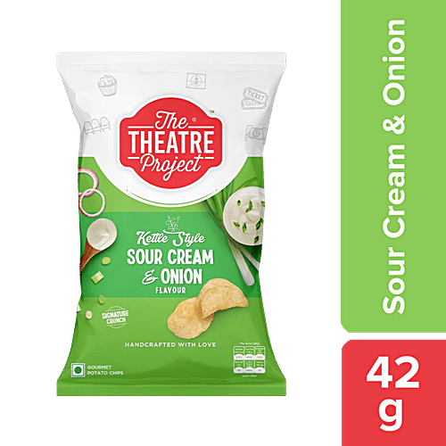The Theatre Project Kettle Cooked Potato Chips - Sour Cream & Onion, 42 g Gourmet Potato Chips, Handcrafted