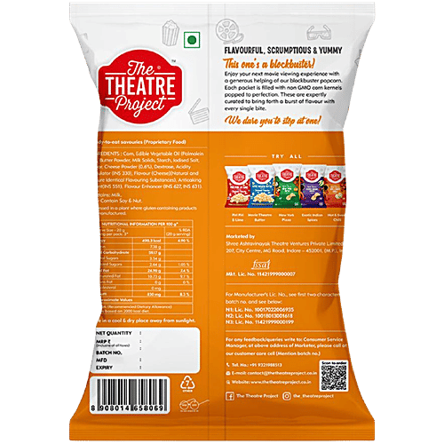 The Theatre Project Gourmet Popcorn - Cheddar Cheese, 60 g  Gluten Free