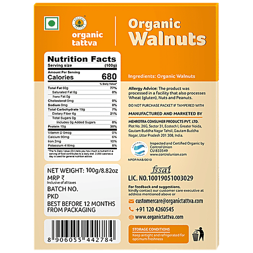 Buy Organic Tattva Walnuts Rich Source Of Protein & Antioxidant