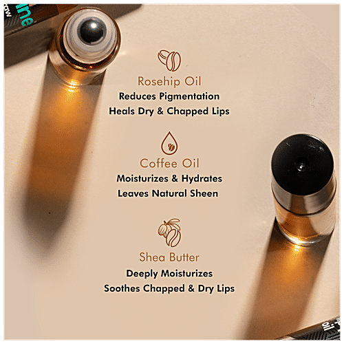 mCaffeine Coffee Lip Polishing Oil - With Rosehip & Shea Butter, Heals Dry & Chapped Lips, 10 ml  