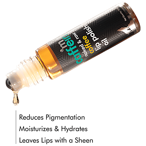 mCaffeine Coffee Lip Polishing Oil - With Rosehip & Shea Butter, Heals Dry & Chapped Lips, 10 ml  