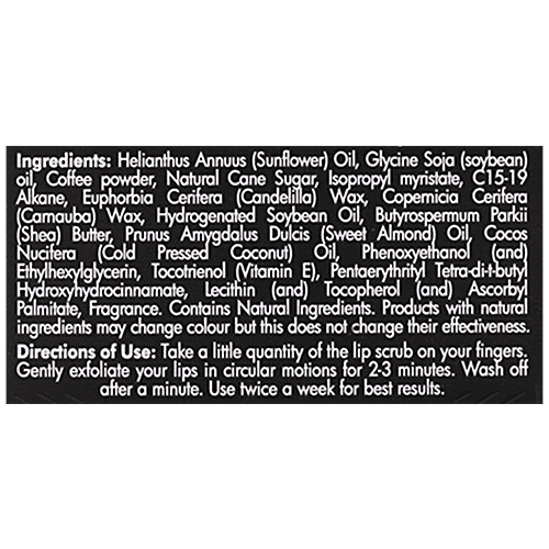 mCaffeine Coffee Lip Scrub - For Chapped & Pigmented Lips, Natural, Vegan, Beeswax Free, 12 g  