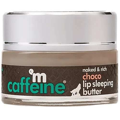 mCaffeine Choco Lip Sleeping Butter - With Cocoa, Murumuru & Cocoa Butter, Repairs, Moisturises & Nourishes, 12 g