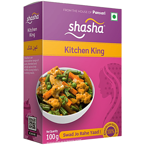 SHASHA Kitchen King Masala - Premium Quality, Aromatic Spice Blend, 100 g Box 