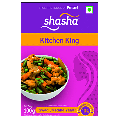 SHASHA Kitchen King Masala - Premium Quality, Aromatic Spice Blend, 100 g Box 