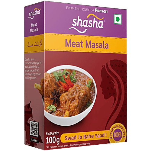 SHASHA Meat Masala - Premium Quality, Aromatic Spice Blend, For Gravies, 100 g Box 