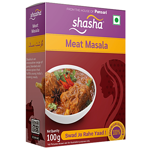 SHASHA Meat Masala - Premium Quality, Aromatic Spice Blend, For Gravies, 100 g Box 