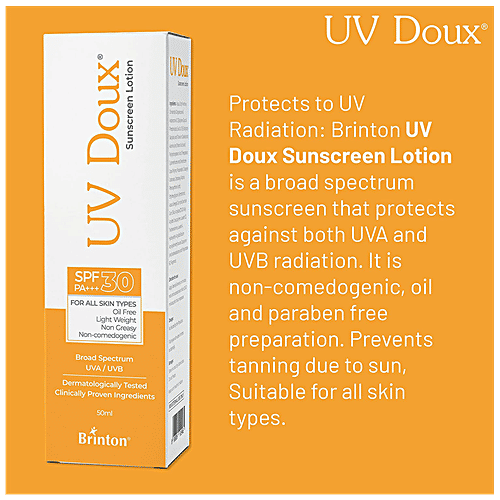 Buy Brinton UV Doux Sunscreen Lotion With SPF 30 PA+++ OilFree