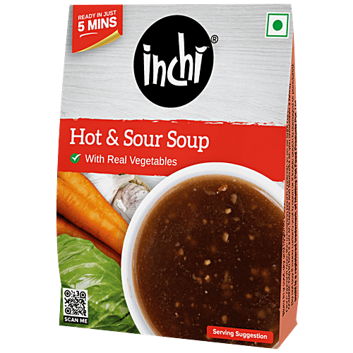 Inchi Hot & Sour Soup With Real Vegetables - Cook-Up For Any-Time, Ready In 5 Minutes, 48 g Mono Carton