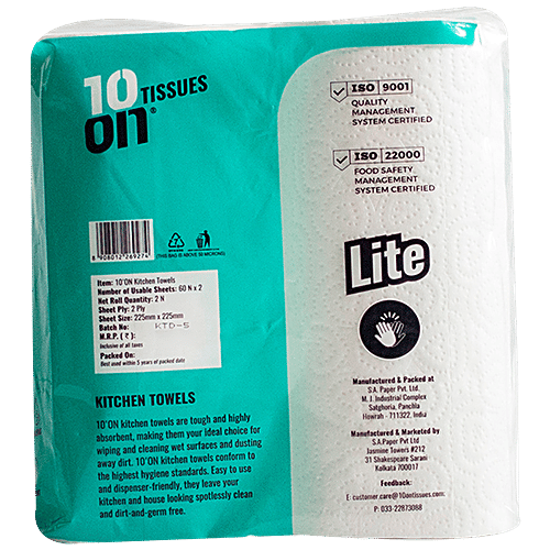 Buy 10on Tissues Soft Kitchen Tissue Paper Rolls 2 Ply, Highly