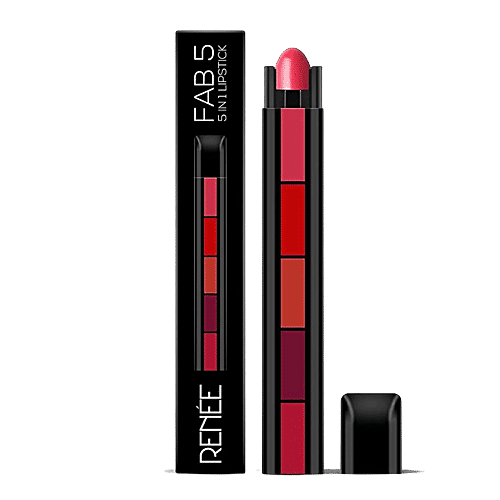 Renee Fab 5 5-In-1 Lipstick - Alluring Shades, Moisturising, Enriched With Jojoba Oil, 7.5 g  