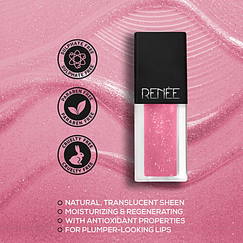 Renee See Me Shine Lip Gloss - With Jojoba Oil, Shea Butter & Vitamin E, 2.5 ml Pink Pow-Wow 