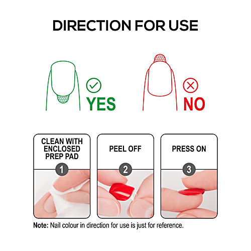 Renee Stick On Nails - Comfortable & Easy To Use, Reusable, 1 pc (Set of 24)